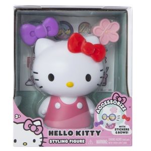 Hello Kitty Styling Toy Figure With Accessories Stickers & Bows BNIB.  ‎       S